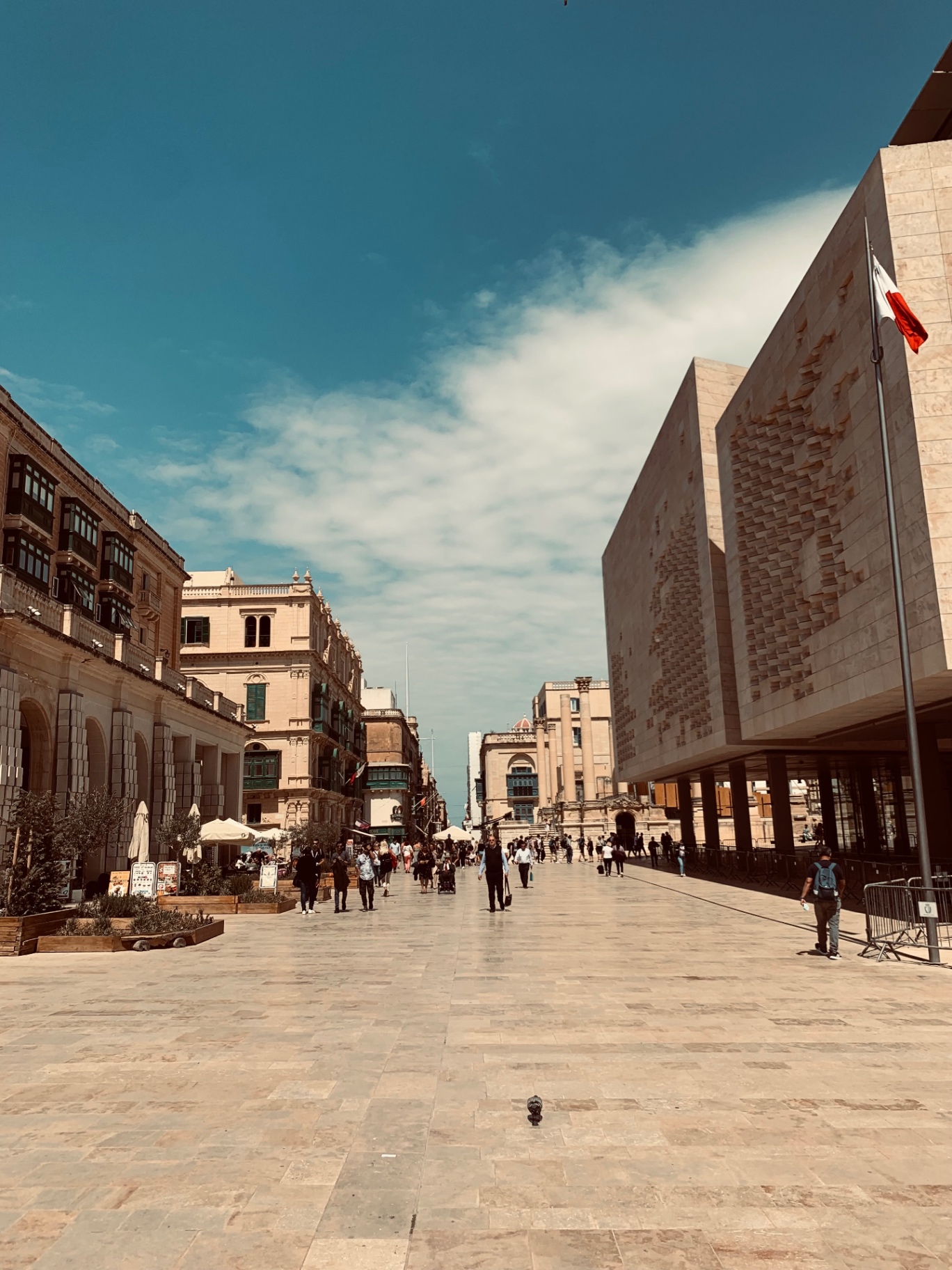 Valletta's open square and parliament