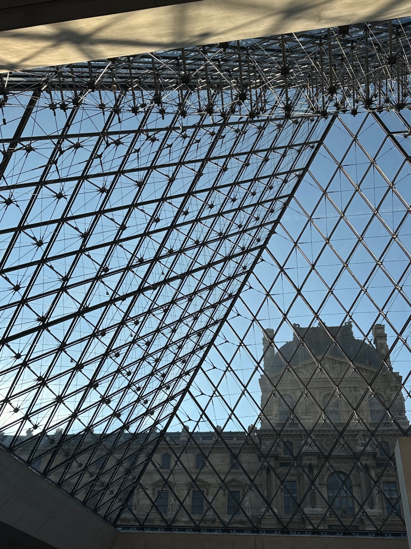 Inside the Louvre's glass pyramid