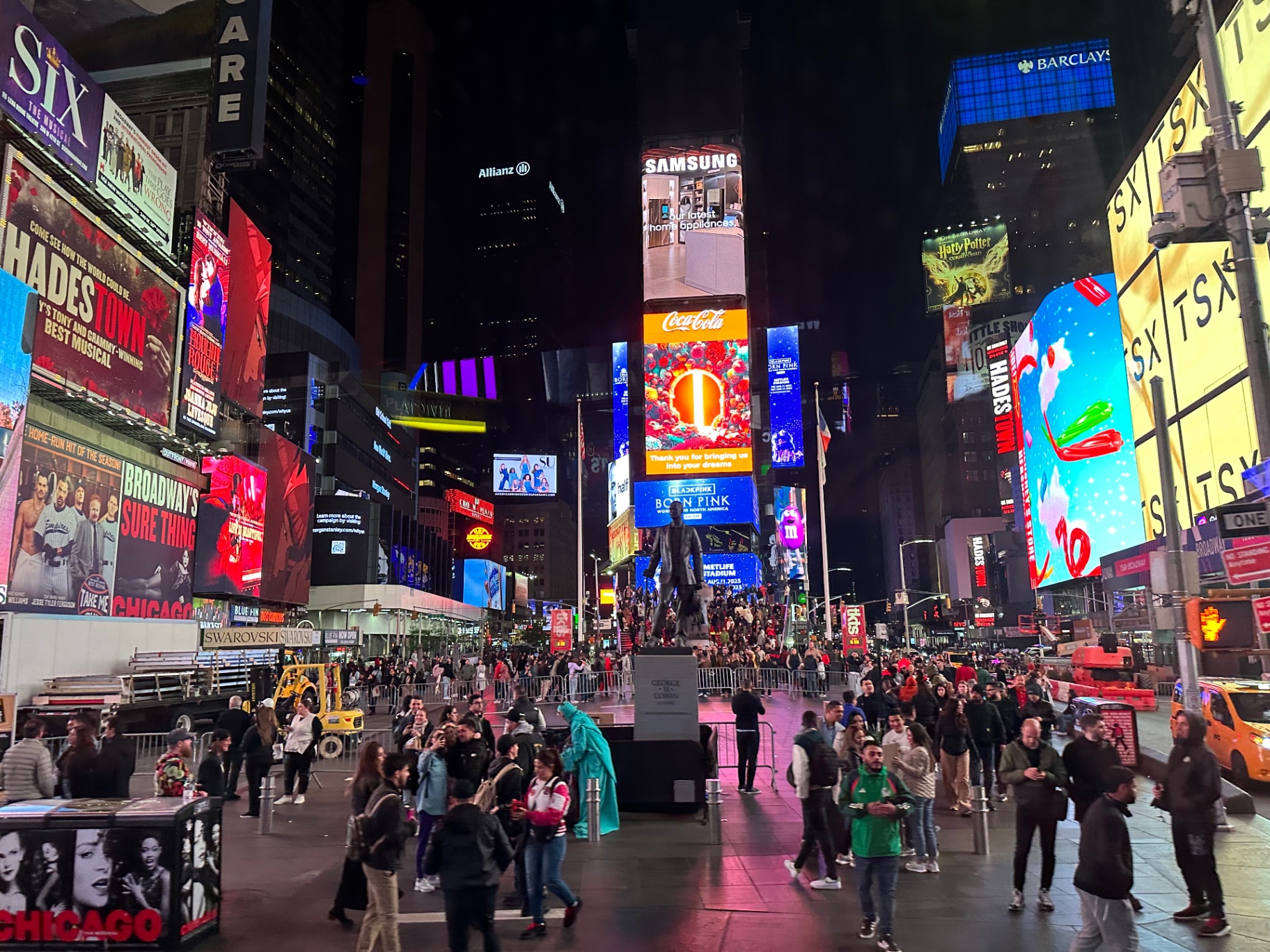Times Square lit up at night
